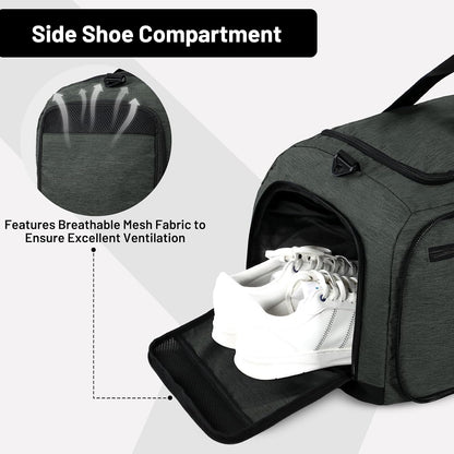 Foldable Duffle Bag with Shoe Compartment 50L Travel Duffel Bags for Men Women Packable Overnight Bag for Camping Gym Weekender, Teal