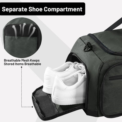 Foldable Duffle Bag with Shoe Compartment 50L Travel Duffel Bags for Men Women Packable Overnight Bag for Camping Gym Weekender, Teal