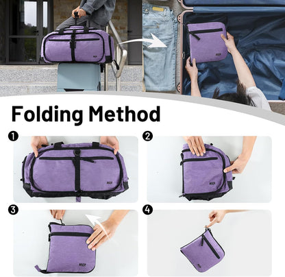 Foldable Duffle Bag with Shoe Compartment 50L Travel Duffel Bags for Men Women Packable Overnight Bag for Camping Gym Weekender, Teal