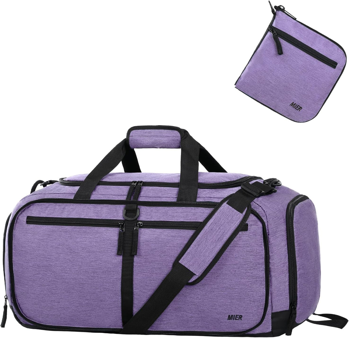 Foldable Duffle Bag with Shoe Compartment 50L Travel Duffel Bags for Men Women Packable Overnight Bag for Camping Gym Weekender, Teal