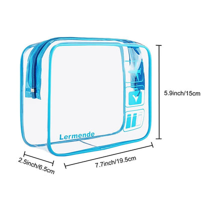 2pcs Clear Toiletry Bag TSA Approved Travel Bag,Carry On for Travel,Airport Airline Accessories Compliant Bag,Quart Sized Makeup Cosmetic bag Women Men (Black, 2 Pack)