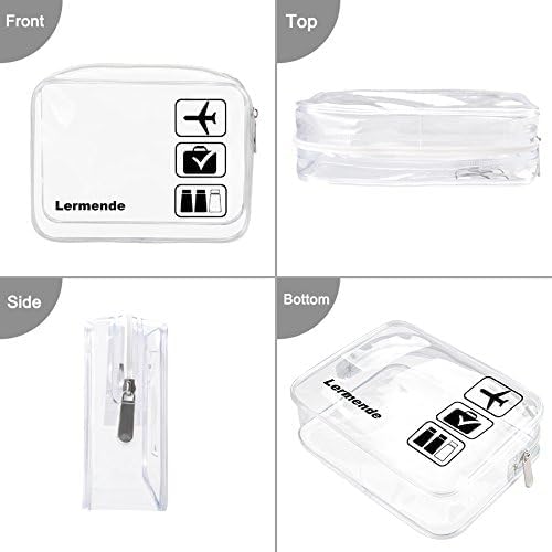 2pcs Clear Toiletry Bag TSA Approved Travel Bag,Carry On for Travel,Airport Airline Accessories Compliant Bag,Quart Sized Makeup Cosmetic bag Women Men (Black, 2 Pack)