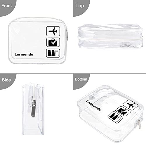 2pcs Clear Toiletry Bag TSA Approved Travel Bag,Carry On for Travel,Airport Airline Accessories Compliant Bag,Quart Sized Makeup Cosmetic bag Women Men (Black, 2 Pack)