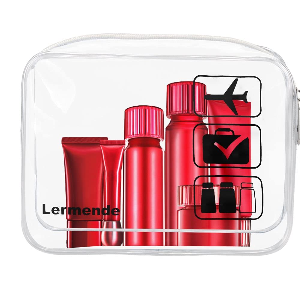 2pcs Clear Toiletry Bag TSA Approved Travel Bag,Carry On for Travel,Airport Airline Accessories Compliant Bag,Quart Sized Makeup Cosmetic bag Women Men (Black, 2 Pack)