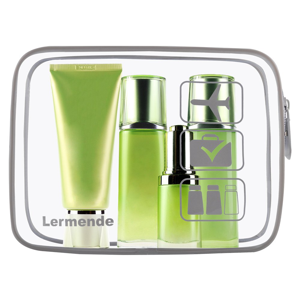 2pcs Clear Toiletry Bag TSA Approved Travel Bag,Carry On for Travel,Airport Airline Accessories Compliant Bag,Quart Sized Makeup Cosmetic bag Women Men (Black, 2 Pack)
