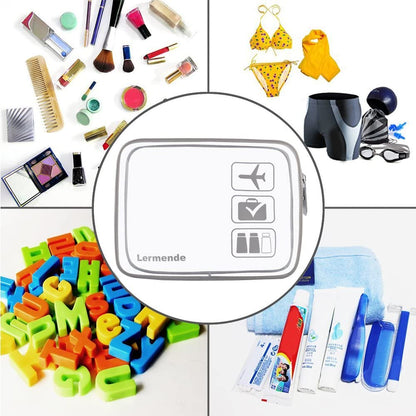 2pcs Clear Toiletry Bag TSA Approved Travel Bag,Carry On for Travel,Airport Airline Accessories Compliant Bag,Quart Sized Makeup Cosmetic bag Women Men (Black, 2 Pack)