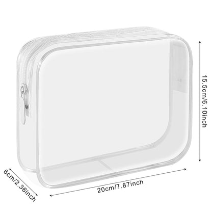 2pcs Clear Toiletry Bag TSA Approved Travel Bag,Carry On for Travel,Airport Airline Accessories Compliant Bag,Quart Sized Makeup Cosmetic bag Women Men (Black, 2 Pack)