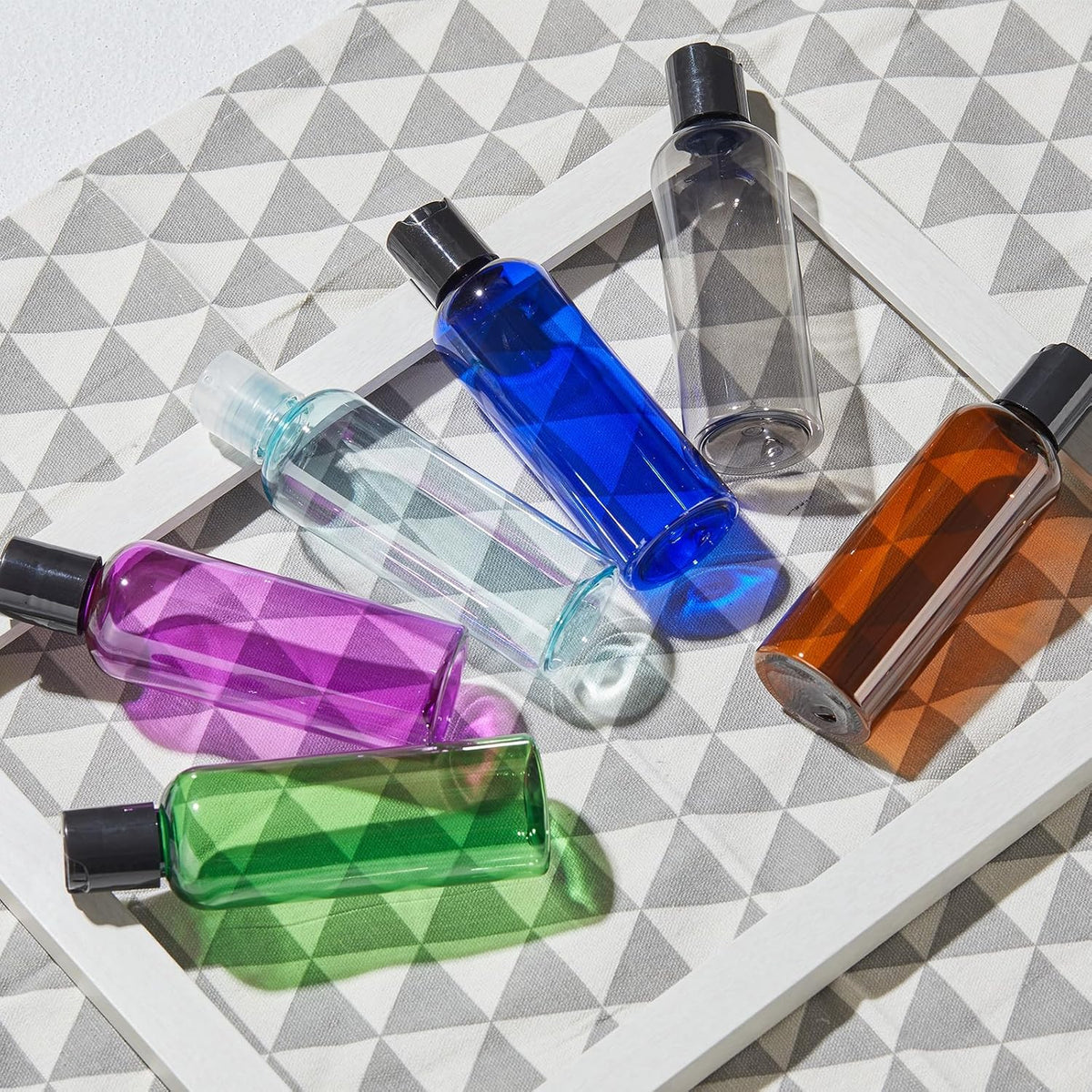 Travel Bottles for Toiletries 3.4 oz TSA Approved - 5 Pack Leak Proof Travel Size Containers, Clear Squeezable Plastic Bottles with Labels for Shampoo Lotion, Flight Cruise Gym Essentials
