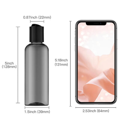 Travel Bottles for Toiletries 3.4 oz TSA Approved - 5 Pack Leak Proof Travel Size Containers, Clear Squeezable Plastic Bottles with Labels for Shampoo Lotion, Flight Cruise Gym Essentials
