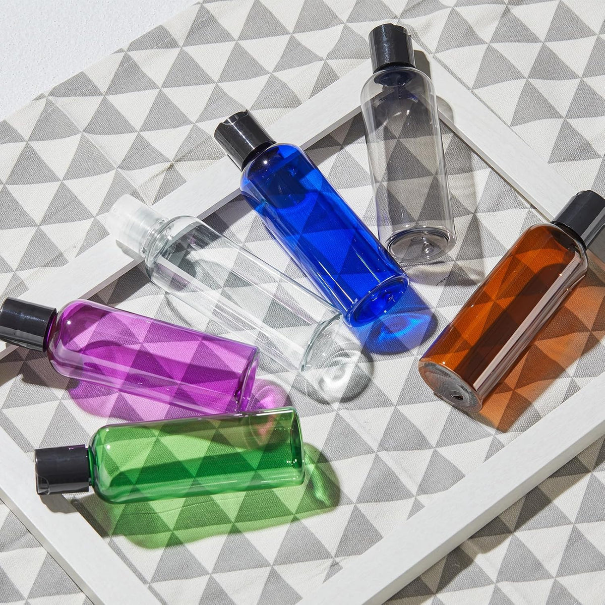 Travel Bottles for Toiletries 3.4 oz TSA Approved - 5 Pack Leak Proof Travel Size Containers, Clear Squeezable Plastic Bottles with Labels for Shampoo Lotion, Flight Cruise Gym Essentials