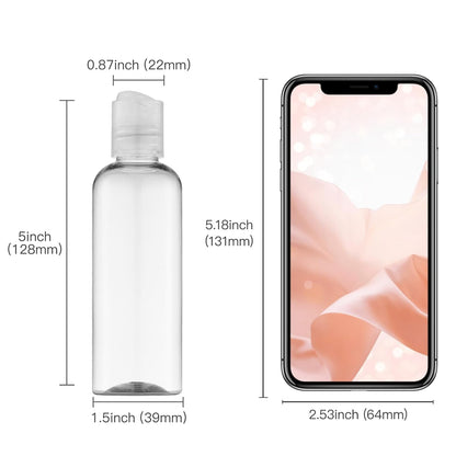 Travel Bottles for Toiletries 3.4 oz TSA Approved - 5 Pack Leak Proof Travel Size Containers, Clear Squeezable Plastic Bottles with Labels for Shampoo Lotion, Flight Cruise Gym Essentials