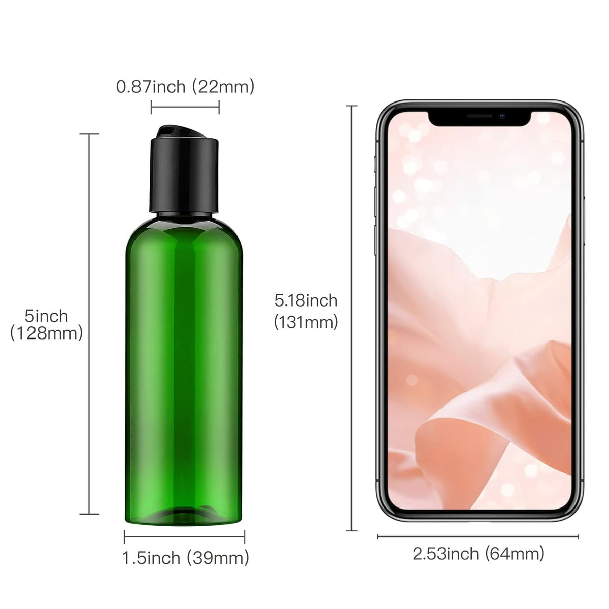 Travel Bottles for Toiletries 3.4 oz TSA Approved - 5 Pack Leak Proof Travel Size Containers, Clear Squeezable Plastic Bottles with Labels for Shampoo Lotion, Flight Cruise Gym Essentials