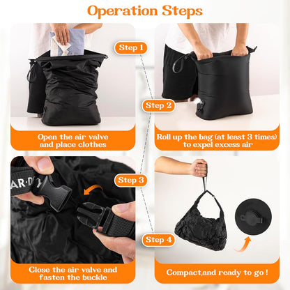 Travel Laundry Bag for Dirty Clothes, Waterproof Travel Compression Bags for Packing, Moisture-resistant Vacuum Storage Bag, Space-Saving Laundry Storage Organizer for Cruise, Swimming, Gym