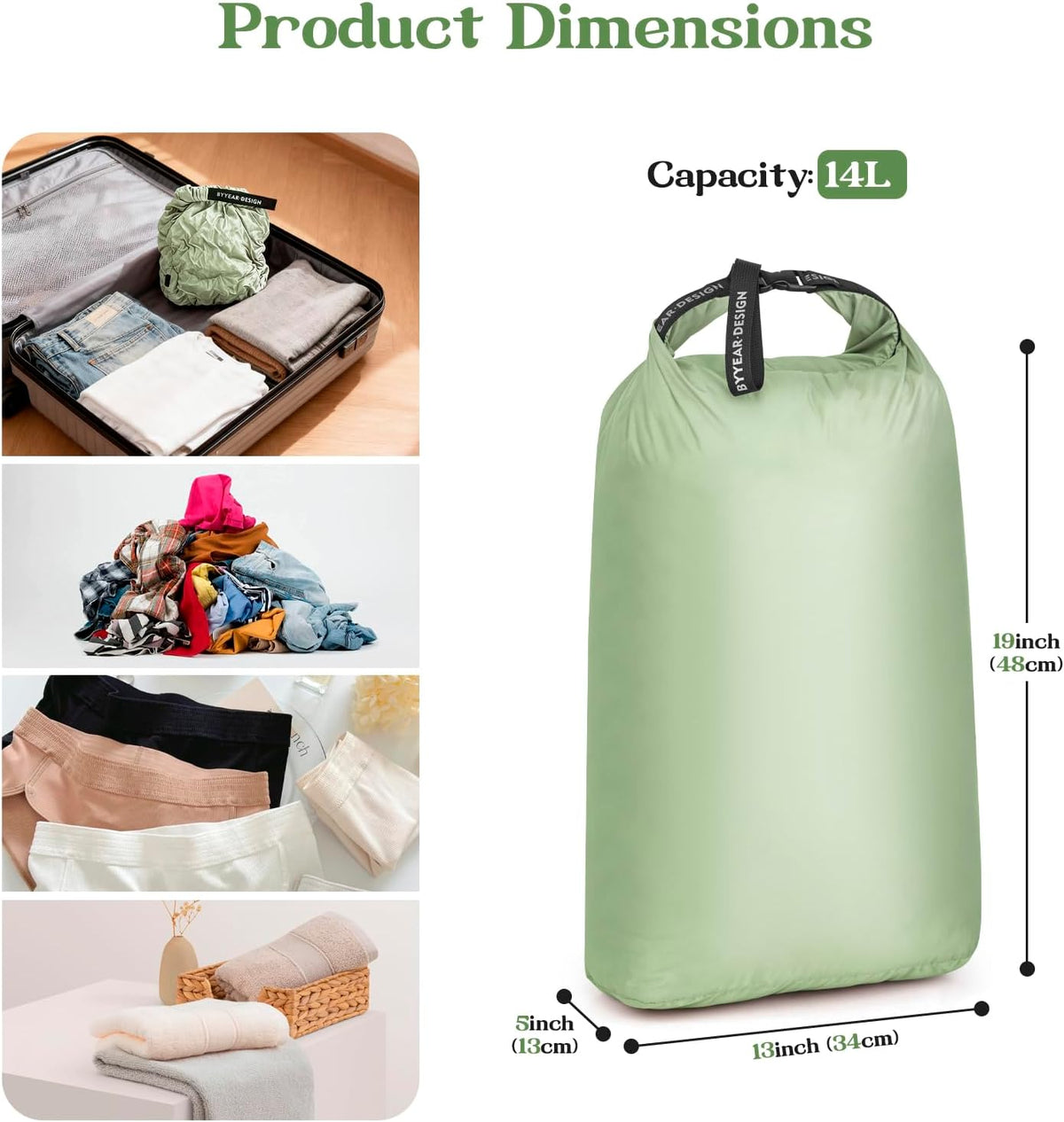 Travel Laundry Bag for Dirty Clothes, Waterproof Travel Compression Bags for Packing, Moisture-resistant Vacuum Storage Bag, Space-Saving Laundry Storage Organizer for Cruise, Swimming, Gym
