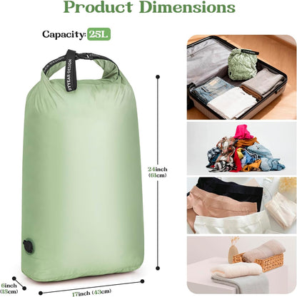 Travel Laundry Bag for Dirty Clothes, Waterproof Travel Compression Bags for Packing, Moisture-resistant Vacuum Storage Bag, Space-Saving Laundry Storage Organizer for Cruise, Swimming, Gym