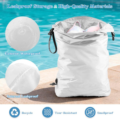 Travel Laundry Bag for Dirty Clothes, Waterproof Travel Compression Bags for Packing, Moisture-resistant Vacuum Storage Bag, Space-Saving Laundry Storage Organizer for Cruise, Swimming, Gym