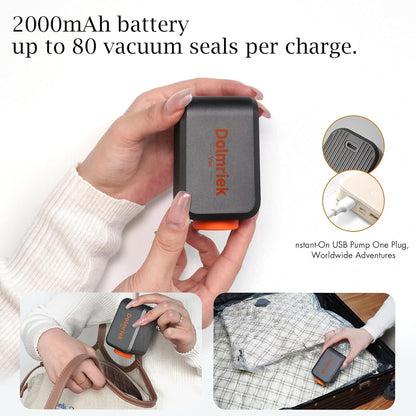 15pcs Vacuum Seal Bags for Clothing Travel, Cordless Pump, Carry-on Size Compression Packing Bags, 4000Pa Suction & 2000mAh Battery, Vacuum Storage Bags for Clothes, Luggage, Suitcase, Space Saver