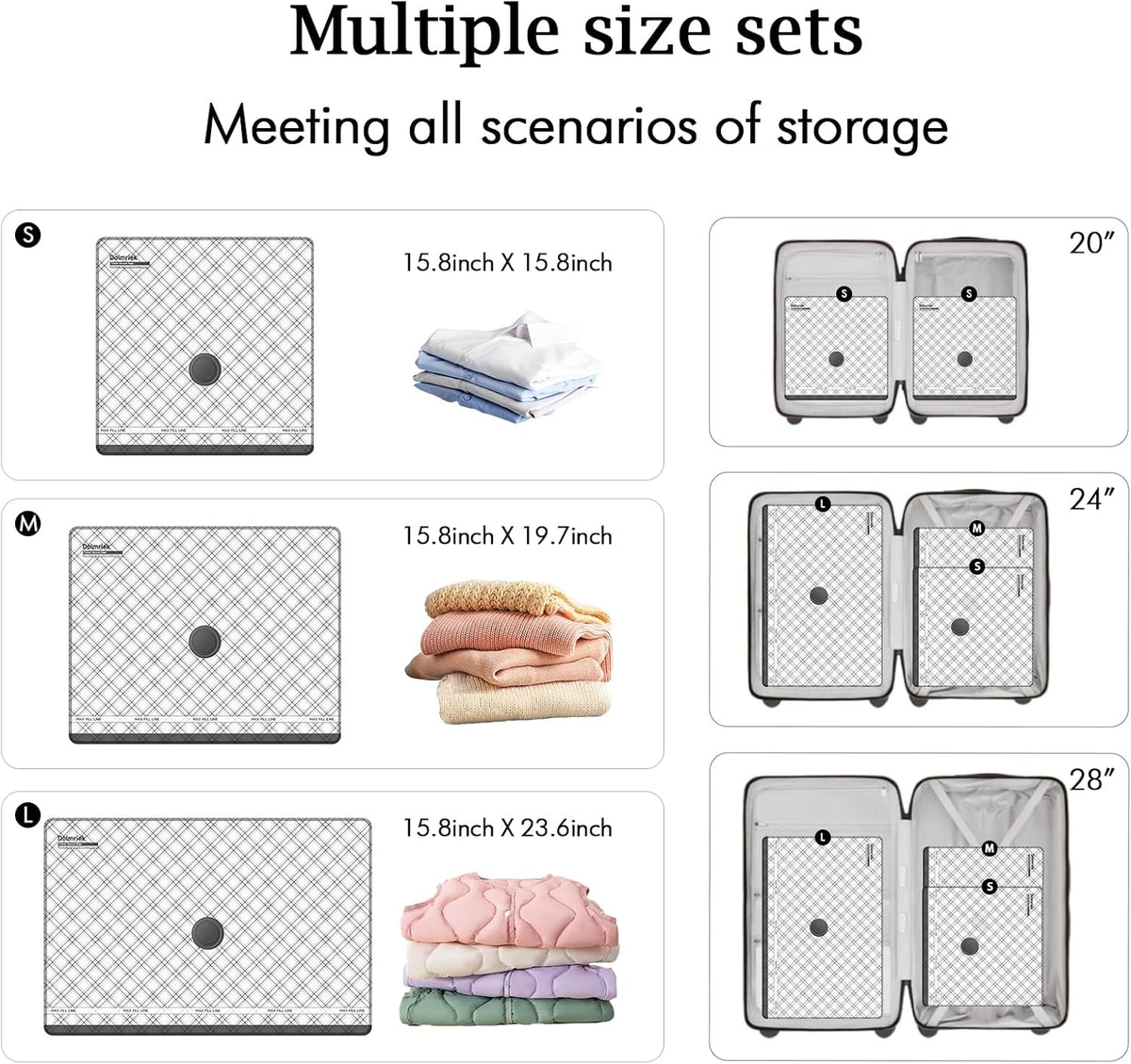 15pcs Vacuum Seal Bags for Clothing Travel, Cordless Pump, Carry-on Size Compression Packing Bags, 4000Pa Suction & 2000mAh Battery, Vacuum Storage Bags for Clothes, Luggage, Suitcase, Space Saver