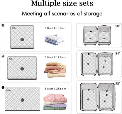 15pcs Vacuum Seal Bags for Clothing Travel, Cordless Pump, Carry-on Size Compression Packing Bags, 4000Pa Suction & 2000mAh Battery, Vacuum Storage Bags for Clothes, Luggage, Suitcase, Space Saver
