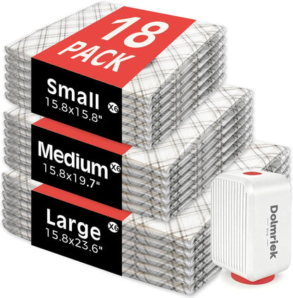 15pcs Vacuum Seal Bags for Clothing Travel, Cordless Pump, Carry-on Size Compression Packing Bags, 4000Pa Suction & 2000mAh Battery, Vacuum Storage Bags for Clothes, Luggage, Suitcase, Space Saver