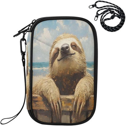 Sloth Funny Ocean Sky Passport Holder Family Passport Wallet | for Women Men Rfid Blocking Passport Holders Bag Travel Document Organizer with Zipper