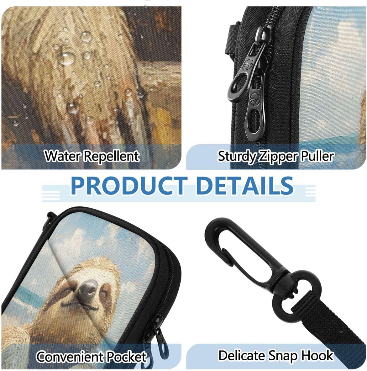 Sloth Funny Ocean Sky Passport Holder Family Passport Wallet | for Women Men Rfid Blocking Passport Holders Bag Travel Document Organizer with Zipper