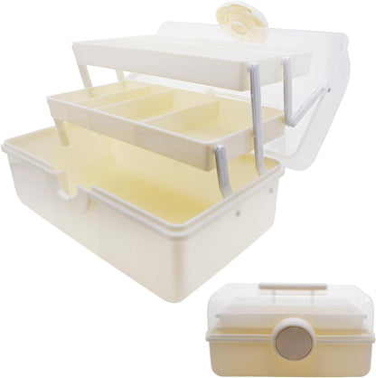 3-Tier Stackable Storage Organizer Box | Portable Multi-Use Tackle Box for Art Supplies, Makeup & Sewing Kits | Durable Design w/Adjustable Compartments (Green)