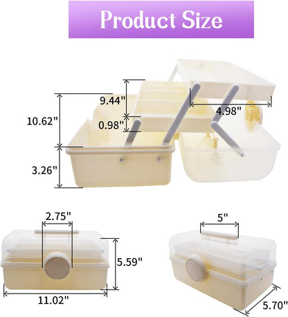 3-Tier Stackable Storage Organizer Box | Portable Multi-Use Tackle Box for Art Supplies, Makeup & Sewing Kits | Durable Design w/Adjustable Compartments (Green)