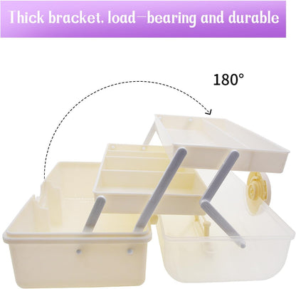 3-Tier Stackable Storage Organizer Box | Portable Multi-Use Tackle Box for Art Supplies, Makeup & Sewing Kits | Durable Design w/Adjustable Compartments (Green)