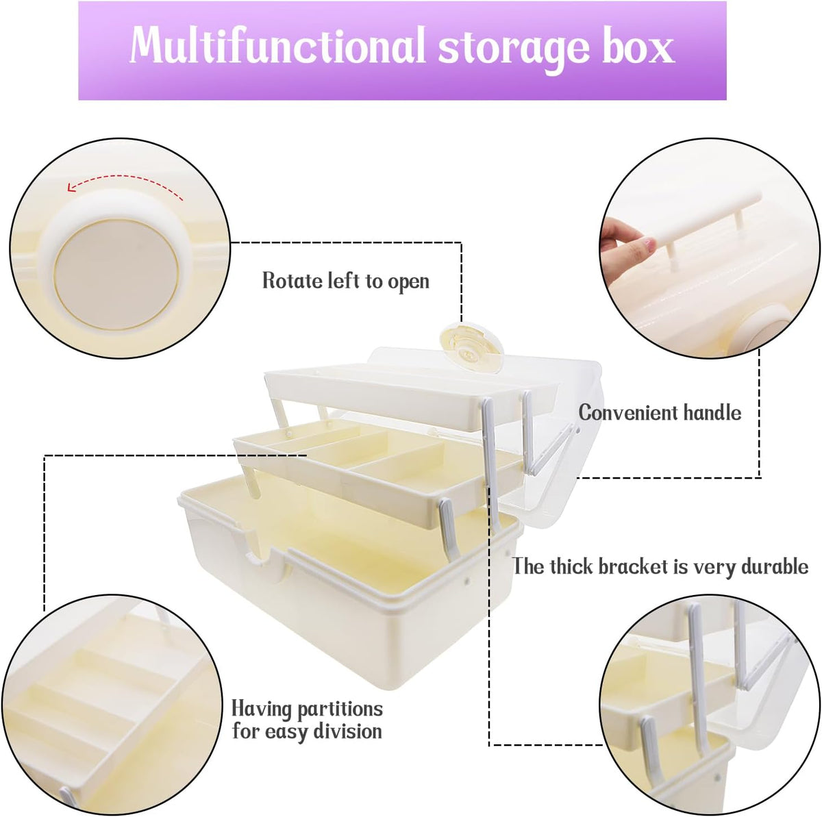 3-Tier Stackable Storage Organizer Box | Portable Multi-Use Tackle Box for Art Supplies, Makeup & Sewing Kits | Durable Design w/Adjustable Compartments (Green)