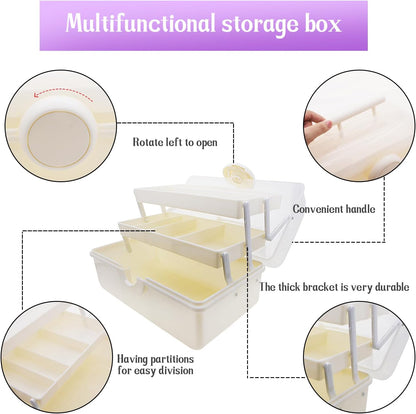 3-Tier Stackable Storage Organizer Box | Portable Multi-Use Tackle Box for Art Supplies, Makeup & Sewing Kits | Durable Design w/Adjustable Compartments (Green)