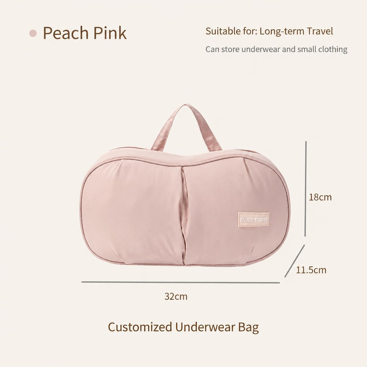 Travel Lingerie Organizer Bag with Structured Bra Protection, Portable Underwear Storage Case with Compartments, Large Capacity Packing Organizer for Travel & Suitcase