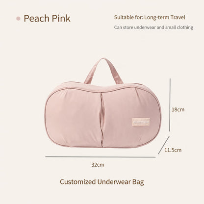 Travel Lingerie Organizer Bag with Structured Bra Protection, Portable Underwear Storage Case with Compartments, Large Capacity Packing Organizer for Travel & Suitcase