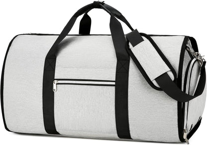 Convertible Garment Bag with Shoe Compartment & Wet Pocket for Men Women, Hanging Suitcase Organizer Bag with Shoulder Strap, Carry on Personal Item Bags for Airplane, Black