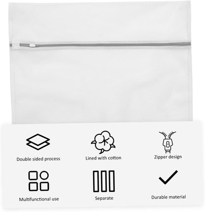 Large Mesh Laundry Bag with Zipper Protective Wash Bag for Underwear for College and Travel Lightweight and Portable Clothing Organizer