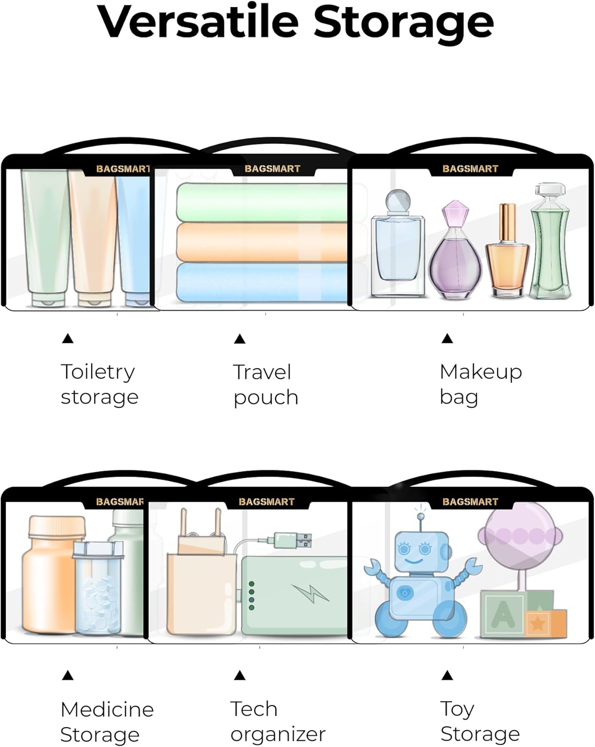 TSA Approved Toiletry Bag, Clear Travel Toiletry Bag, Makeup Cosmetic Pouch Bag for Women Men Carry on Airport Airline Quart Size Compliant Bag Organizer for Travel Essentials-2PCS Khaki
