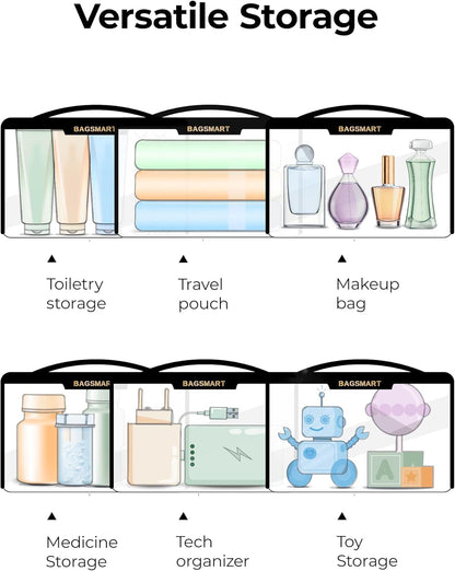TSA Approved Toiletry Bag, Clear Travel Toiletry Bag, Makeup Cosmetic Pouch Bag for Women Men Carry on Airport Airline Quart Size Compliant Bag Organizer for Travel Essentials-2PCS Khaki