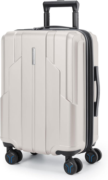 Carry On Luggage 22x14x9 Airline Approved, 1OO% PC Hardside Expandable Luggage with TSA Lock, 20 Inch Travel Suitcase with Spinner Wheels, Black