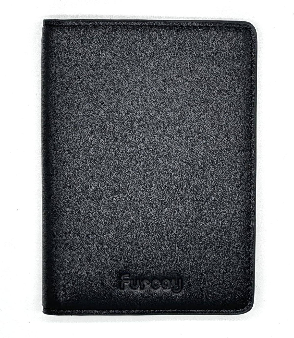 Slim Nappa Leather RFID blocking Passport Cover for Men and Women (Black/Gray)
