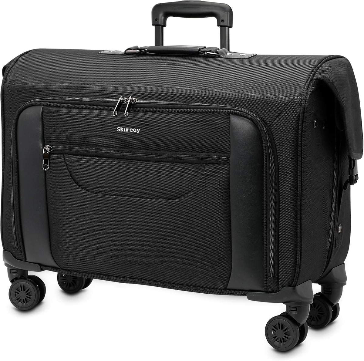 22 Inch Rolling Garment Bags for Business Trips | built-in hanging clothes, 4 spinner wheels, carry on luggage, men women, for business travel