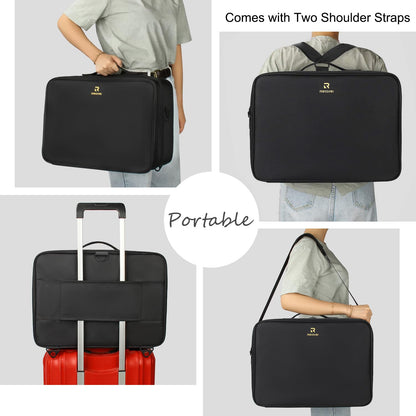Large Makeup Case, 3 Layers Makeup Bag Cosmetic Organizer Brush Bag Barber Train Case Makeup Artist Box for Hair Curler Hair Straightener Brush Set and Cosmetics