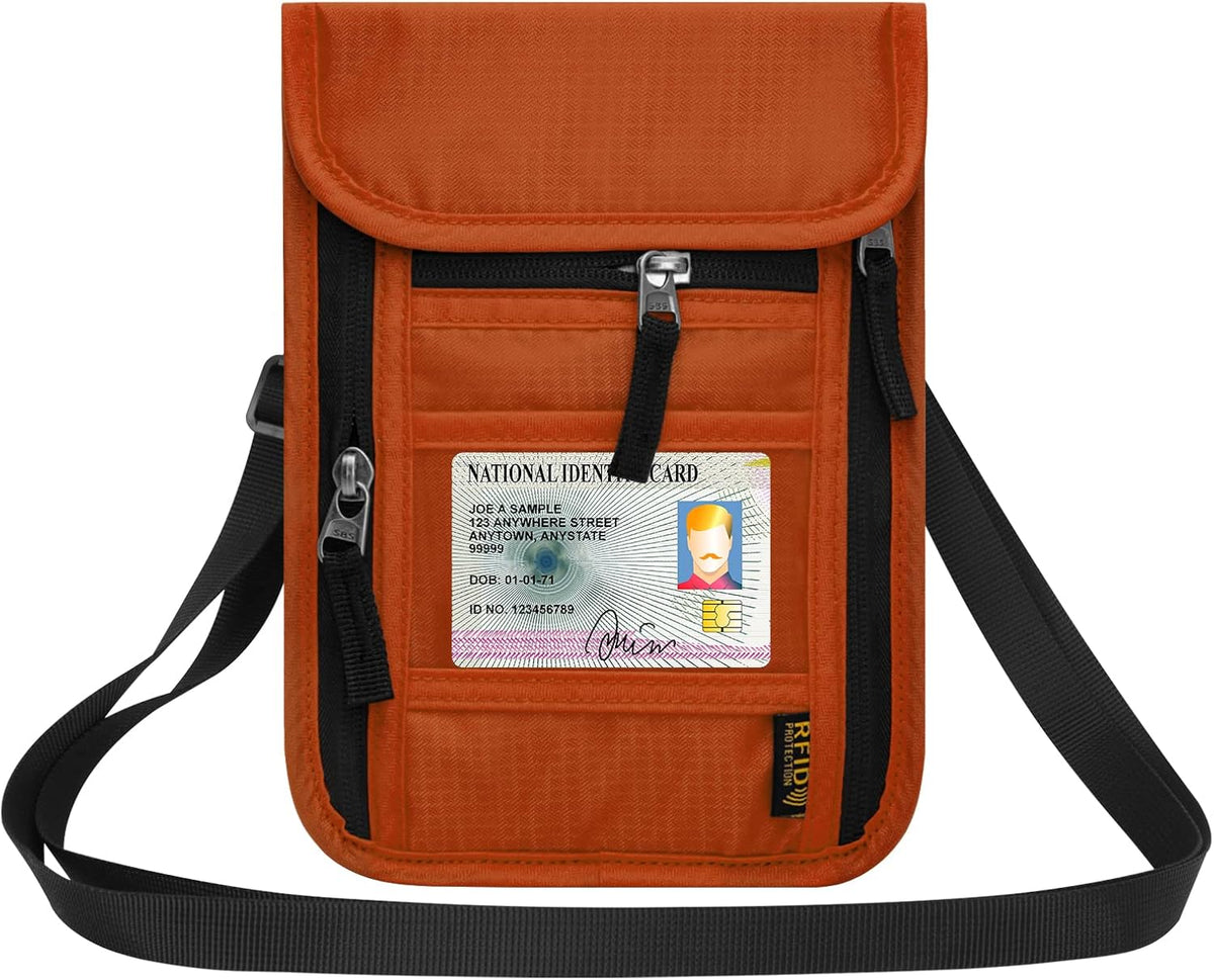 Neck Wallet for Travel,Passport Holder Neck Pouch for Men Women with Adjustable Neck Strap and RFID Blocking