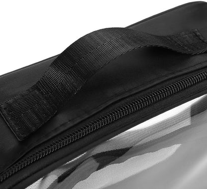 TSA Approved Toiletry Bag, Clear Makeup Bags with Multi Layer Mesh Pockets, Portable Large Capacity PVC Cosmetic Bags with Zipper for Travel Essentials