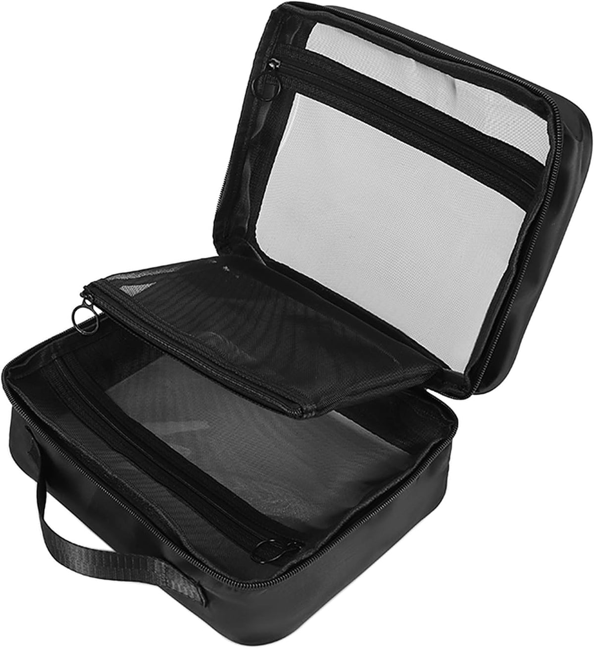 TSA Approved Toiletry Bag, Clear Makeup Bags with Multi Layer Mesh Pockets, Portable Large Capacity PVC Cosmetic Bags with Zipper for Travel Essentials