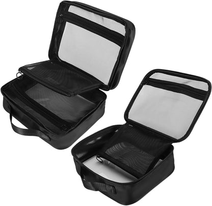 TSA Approved Toiletry Bag, Clear Makeup Bags with Multi Layer Mesh Pockets, Portable Large Capacity PVC Cosmetic Bags with Zipper for Travel Essentials