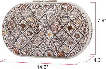 Premium Bra Case Lingerie Travel Bag Zip Underwear Organizer Bag for A-DD Cup (Brown Plaid)