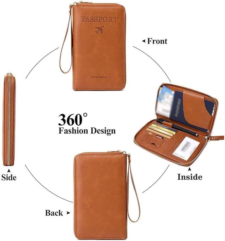 Multi-Functional RFID Passport Holder, Passport Wallet, Anti-Theft Protective Case Travel Wallet for Women Men