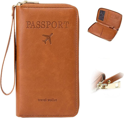 Multi-Functional RFID Passport Holder, Passport Wallet, Anti-Theft Protective Case Travel Wallet for Women Men