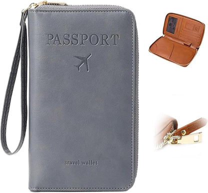 Multi-Functional RFID Passport Holder, Passport Wallet, Anti-Theft Protective Case Travel Wallet for Women Men