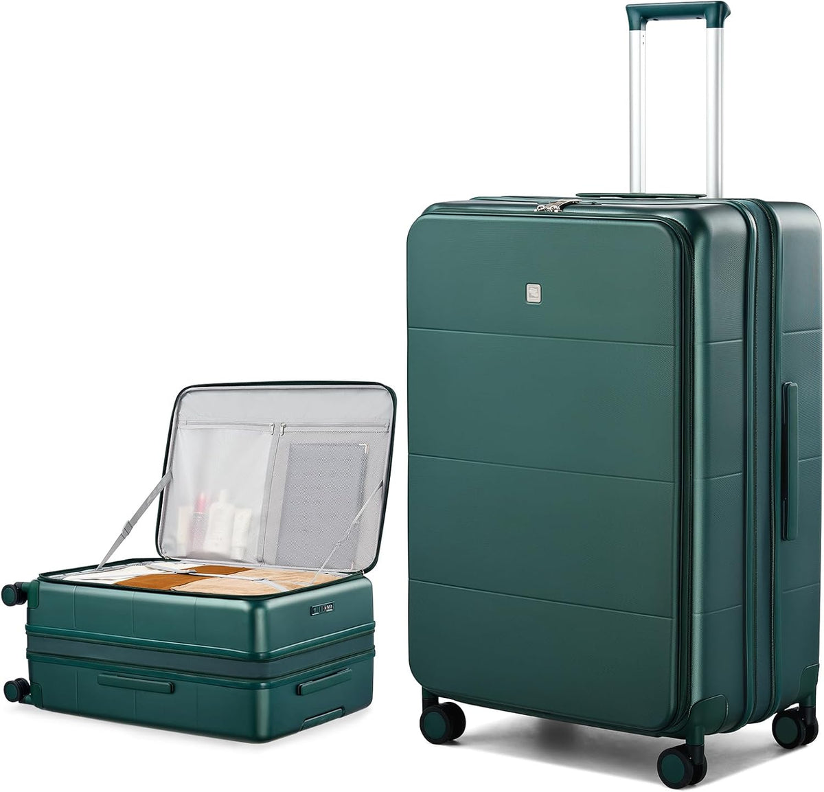 Hardside Expandable Carry On Luggage, 20 Inch Top Opening Trunk Luggages with Spinner Wheels, All-PC Hard Shell Carry-On Suitcase, Lightweight & TSA Airline Approved (Bamboo Green, 46L)